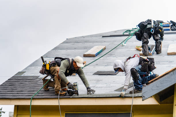 Professional Gutter Installation technician working in Tome, NM